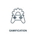 Gamification outline icon. Thin line concept element from content icons collection. Creative Gamification icon for mobile apps and