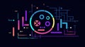 A Gaming analytics icon representing the use of data analysis to improve game design created with Generative AI