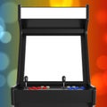 Gaming Arcade Machine with Blank Screen for Your Design. 3d Rend