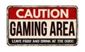 Gaming area vintage rusty metal sign Royalty Free Stock Photo