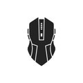 Gaming computer mouse black glyph icon. Input device. Effective in computer games. Pictogram for web page, mobile app, promo