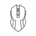 Gaming computer mouse black line icon. Input device. Effective in computer games. Pictogram for web page, mobile app, promo.