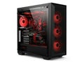 Gaming computer tower with red lighting isolated on white background Royalty Free Stock Photo