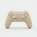 Gaming controller in a minimalistic design with a monochromatic beige color. Feature Royalty Free Stock Photo