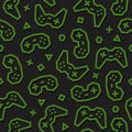 Gaming Controllers seamless pattern. Dark background