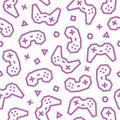 Gaming Controllers seamless pattern. White background