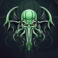 Gaming Design Vector: Cthulhu Mascot Logo with Modern Illustration - Perfect for Team Badges, Emblems