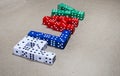 gaming dice in different colors spelling play Royalty Free Stock Photo