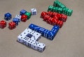 gaming dice in different colors spelling play Royalty Free Stock Photo