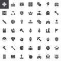 Gaming elements vector icons set