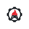 Gaming fire gear shape concept logo icon