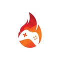 Gaming fire logo icon designs vector.