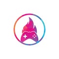 Gaming fire logo icon designs vector.