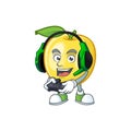 Gaming golden apple with cartoon character style