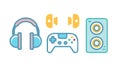 Gaming & Headset Icons for E-sports and Streaming, vector design Generative AI Royalty Free Stock Photo