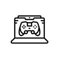 Black line icon for Gaming, wireless and videogame