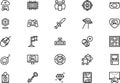 Gaming icons collection is a vector illustration with editable stroke. Royalty Free Stock Photo