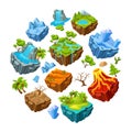 Gaming Islands And Landscape Elements Set Royalty Free Stock Photo