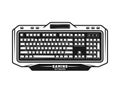 Gaming keyboard for PC vector monochrome object