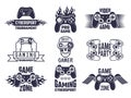Gaming logo set. Video games and cyber sport labels Royalty Free Stock Photo