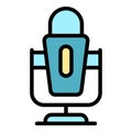 Gaming microphone icon vector flat