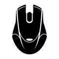 Gaming mouse glyph icon. Esports equipment. Computer mouse. Game device. Silhouette symbol. Vector isolated icon