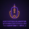 Gaming mouse neon light icon