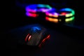 Gaming Mouse and RGB Led Lights Royalty Free Stock Photo