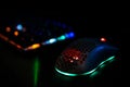 Gaming Mouse and RGB Led Lights Royalty Free Stock Photo