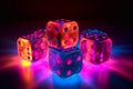 Gaming neon dice.