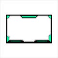 Gaming overlay for live streamers vector design element. Gaming frame overlay design with dark green and black color shade.