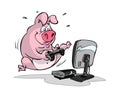 Gaming pig Royalty Free Stock Photo