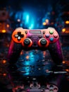 Gaming playstation controller. Console wireless joystick for gamers. Generative AI