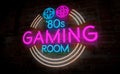 Gaming retro neon Royalty Free Stock Photo