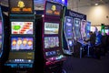 Gaming slot machines in a casino