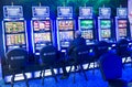 Gaming slot machines in a casino