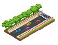 Gaming Speedway Isometric Composition