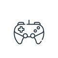 gaming vector icon isolated on white background. Outline, thin line gaming icon for website design and mobile, app development. Royalty Free Stock Photo