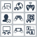 Gaming, video console related icons