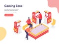 Gaming Zone Illustration Concept. Isometric design concept of web page design for website and mobile website.Vector illustration Royalty Free Stock Photo