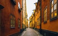 Gamla Stan old town street Stockholm Sweden Royalty Free Stock Photo