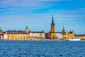 Gamla stan in Stockholm viewed from Lake Malaren, Sweden Royalty Free Stock Photo