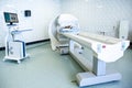 Gamma camera in the parlor of the clinic of nuclear medicine Royalty Free Stock Photo