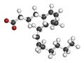 Gamma-linolenic acid (GLA, gamolenic acid) molecule. Omega-6 fatty acid present in many vegetable oils, including evening primrose