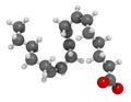 Gamma-linolenic acid GLA, gamolenic acid molecule. Omega-6 fatty acid present in many vegetable oils, including evening primrose Royalty Free Stock Photo