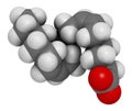 Gamma-linolenic acid GLA, gamolenic acid molecule. Omega-6 fatty acid present in many vegetable oils, including evening primrose