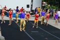 Gamma Phi Circus acrobats at Sweetcorn and Blues Festival Royalty Free Stock Photo