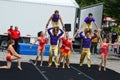 Gamma Phi Circus acrobats at Sweetcorn and Blues Festival Royalty Free Stock Photo