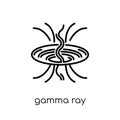 gamma ray icon. Trendy modern flat linear vector gamma ray icon