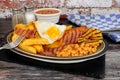 Gammon Egg And Chips Meal Royalty Free Stock Photo